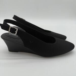 Vivaia Tamia Slingback Wedge Pro Old Money Minimalist Arch Support Black 8